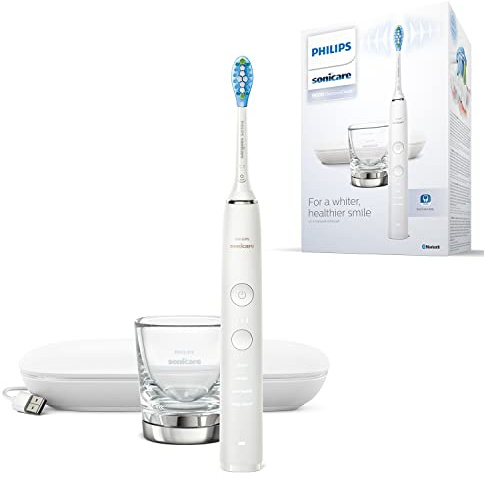 Philips HX9911/27 Elektrische Schallzahnbürste Philips Sonicare Diamondclean 9000, ideal für eine gründliche Reinigung, mit USB-Reiseetui und Ladebecher, Hx9911/27