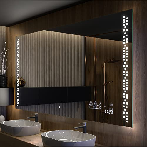 A ARTFORMA Personalizza Controluce LED Specchio - su Misura - con Interruttore e Accessori Neutro - Freddo Bianco 120x60 L38