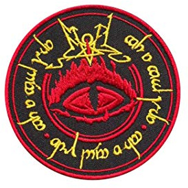 Sauronenauge, Tolkien, Silmarillion, Herr der Ringe, Fantasie, Drachen, Mittelerde, schwarzes Metall, Dungeon-Synth, LOTR1 besticktes Bügelbild, Souvenir