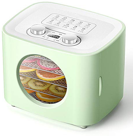 ZXLLAFT Deshidratador Alimentos Hogar Secadora Eléctrica Alimentos Máquina Deshidratadora para Carne Seca Frutas Verduras Carne (5 Bandejas, Verde Un Solo Botón),220V