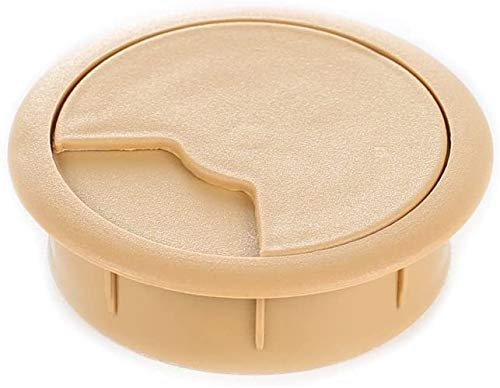 sossai® Passacavo con guarnitura per scrivanie, uffici & piani da lavoro | Set da 1 | KDM2 | Colore: faggio | Diametro: 60 mm | Materiale: Plastica (Made in EU)