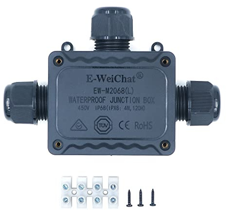 ZONADAH T-type 3-way IP68 waterproof electrical cable wire connector junction box 450V 32A 9-12 mm 4M depth outdoor garden lighting wiring