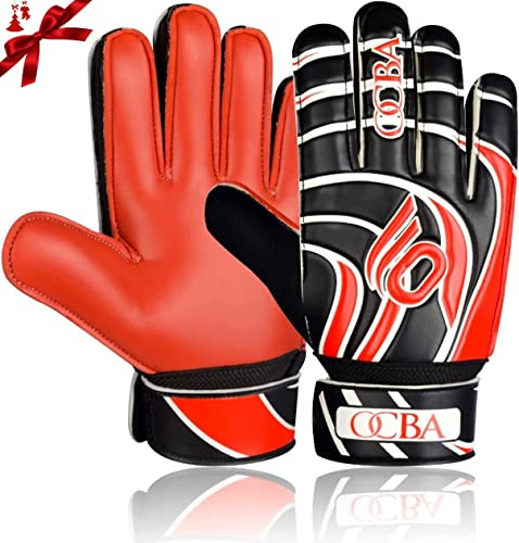 OCBC Torwarthandschuhe Kinder mit Protection Super Grip Stoßdämpfende Polsterung zum Schutz von Handflächen und Fingern für Fußballhandschuhe für Jungen und Mädchen