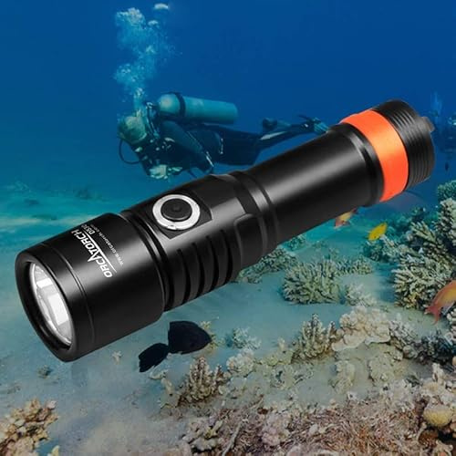 ORCATORCH D530 Dive Torch 1500 Lumens 6500K, 7° Spot Beam for Night Diving | Backup Dive Light, High/Low/Strobe, Compact & Lightweight, Lock Function, IP68 Waterproof, For Cave, Wreck & Scuba Diving