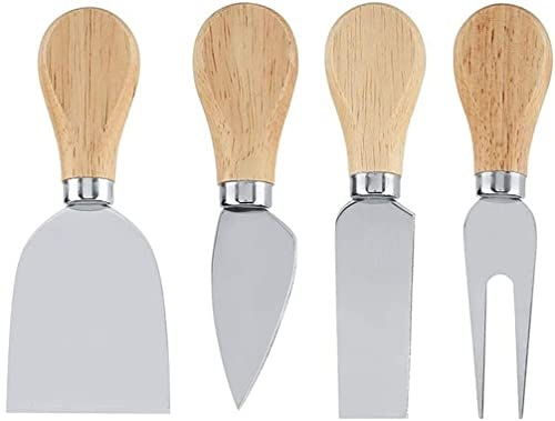 YKKJ 4 Pezzi Coltelli da Formaggi in Acciaio inox，mini coltelli da formaggio，per insalata di formaggi da dessert.