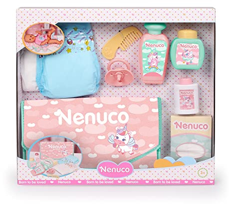 Nenuco - Borsa fasciatoio, Set Giocattolo con Cambio Pannolino e Tanti Accessori, Bambini e Bambine dai 2 Anni, Famosa (NFN29000)
