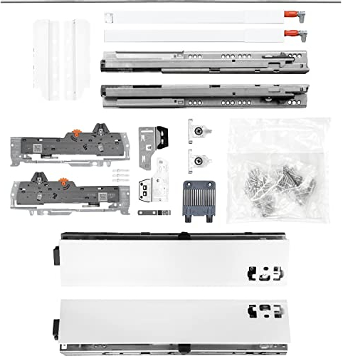 BLUM Schubladenschienen TANDEM-Höhe 83 m. Reling 195mm 65kg, NL650 weiß KB1400mm