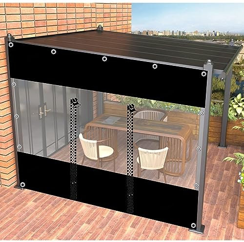 Gazebo Transparent Plane Seitenwände Mit Reißverschluss, Durchsichtige Außen Plane Vorhänge Mit Ösen, Schwerlast wasserdichte Abdeckplane Für Pergola Patio Porch Garage,LxH-1x2.2m/3.3 * 7.2ft