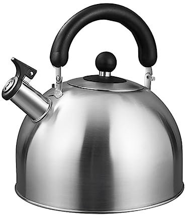 Stove Top Kettle 304 Stainless Steel Whistling Kettle Stovetop Teapot with Anti-Heat Handle Tea Kettle Induction Cooker Gas General Tea Maker for Tea Coffee (Color : A, Size : 2.5L)