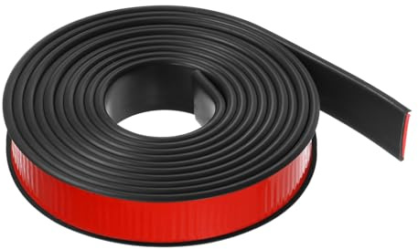 sourcing map Cinta de Borde en Forma de U 1 x 9.8ft (25mm x 3000mm) Autoadhesiva TPE Flexible para Protección de Bordes de Muebles, Armarios y Mesas, Color Negro