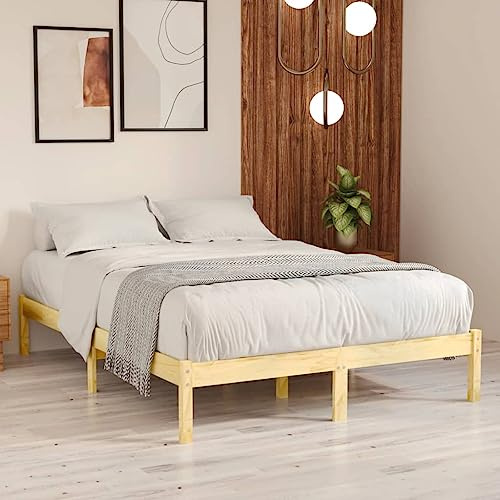 Générique Cadre de lit Bois de pin Massif 160x200 cm,Meubles,Lits & Accessoires,Lits & Cadres de lit,20 kg,Brun,810027