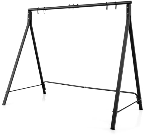 GOPLUS Hollywoodschaukelgestell, Schaukelgestell aus Metall bis zu 120/160kg, Metallgestell für Gartenschaukel Hollywoodschaukel Hängebank Schaukelbank, Gestell Rahmen für Garten Veranda Hof Balkon