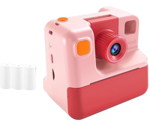 Pluuttiem Fotocamera istantanea per bambini, fotocamera da stampa, fotocamera digitale HD, 1080P, carta fotografica, macchina fotografica giocattolo per bambini, per compleanno, Natale, regalo, facile