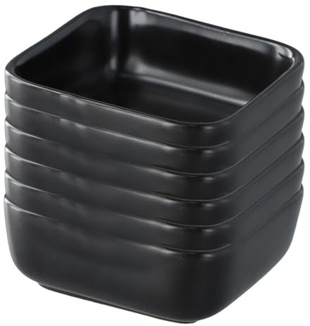 Volumoon 6 Piezas Cuencos Cuadrados para Salsa y Aperitivos de Cerámica, Apilables, Pequeños para Snacks y Soja