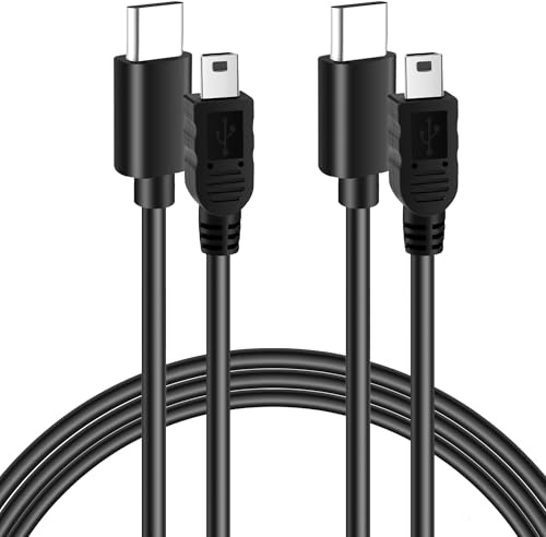Mygatti Cable USB C a Mini USB 2.0 de 1.5 metros/2 unidades,conector tipo C a mini USB macho,480 Mbit/s,negro,cable de datos