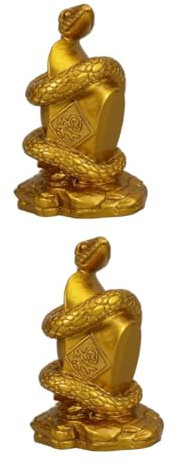 STOBAZA 2 Stück Harz Schlange Ornamente Schlange Statue Schlange Figur Tier Schlange Modell Kleine Schlange Skulptur Schlange Jahr Statue Gefälschte Schlange Desktop Schlange