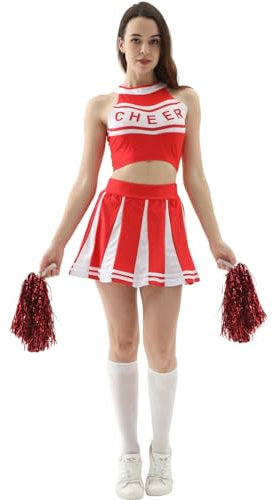 Cheerleader Kostüm,Cheerleader Kostüm Damen Sexy,Tee Adventskalender 2024,Karneval Kostüm Damen Sexy