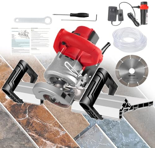 pealiritansemen Strumento Elettrico per Smussare Piastrelle A 43 Gradi | Tagliapiastrelle Portatile - Taglio Ad Acqua A 13000 Giri/Min, per Pietra Ceramica, Design A Doppia Impugnatura,SingleMachine