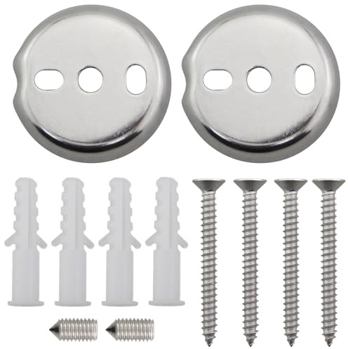 CChiai 1 Set 1.5 Inch Diameter Towel Bar Replacement Parts Silver Stainless Steel Suspension Fastening Screws Bath Accessories