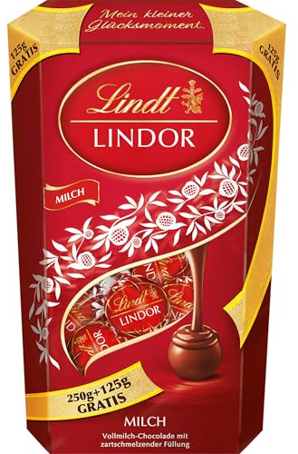 Lindt Schokolade | LINDOR Kugeln Milch, 375g Cornet, Geschenk