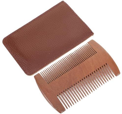 PACKOVE Holzkamm Für Bart Styling Antistatischer Bartkamm Schnurrbartkamm Mit Grob Und Fein-zähnen Braun Ergonomisches Design Haltbar Für Reisen Und Täglichen Gebrauch