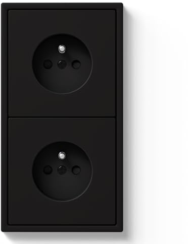 BSEED Prise Electrique Encastrable avec Raccordement Rapide, 150 * 80mm Prise Murale avec Crochets Intégrés avec Panneau en Plastique, Noir