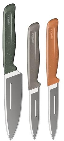 Zyliss Messerset 3-teilig Schälmesser, Obstmesser & Gemüsemesser | Messer aus japanischem Edelstahl für Obst und Gemüse, Klingenschutz, Küchenmesser klein, Spülmaschinenfest, 5 Jahre Garantie