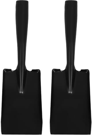 BAZEITFLOW 2 piezas Pala para Chimenea y Jardín de Acero Resistente Mango Ergonómico Pala para Cenizas y Carbón para Estufa Herramientas para Jardín y Barbacoa Exterior