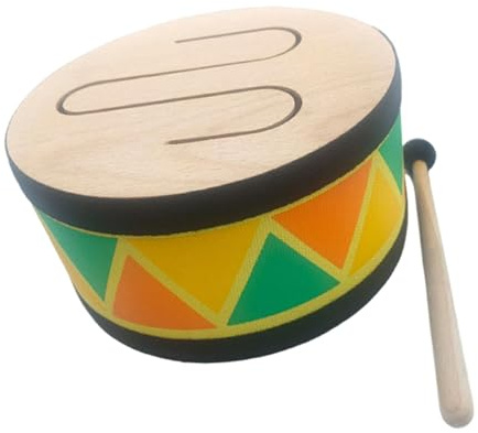 MagiDeal Tambour à Main en Bois, Instrument de Percussion, Jouet Musical Professionnel, Robuste, léger et éducatif, avec maillet, diamètre 16 cm