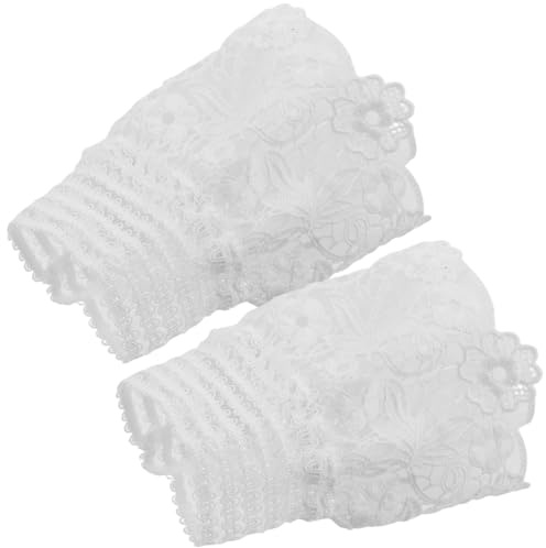 PACKOVE Weiche Abnehmbare Weiße Manschetten für Damen Vielseitige Rüschen stulpen Komfortable Ärmel bündchen Modische Fake wrist Pullover und Jacken Stilvolles Accessoire