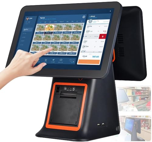 HMLSYZX Elektronisches Registrierkassen-POS-Terminal, All-in-One-Touchscreen-POS-Computerterminal, Touch-Kassiererterminal, Selbstbestellender Kassenautomat für Kleine Unternehmen