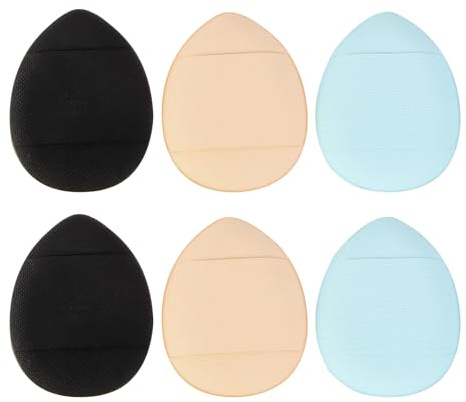 MAGICLULU 6 Pezzi Piumini da Cipria Mini in Peluria Morbida per Fondotinta in Polvere Libera e Correttore, Cuscini Cosmetici Punta per Fissaggio Dettagliato, Strumenti Trucco Colore Casuale
