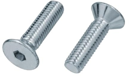 Senkkopfschrauben M10 x 25 mm mit Innensechskant 50 Stück Verzinkt | ISO 10642 DIN 7991 Senkschrauben Vollgewinde