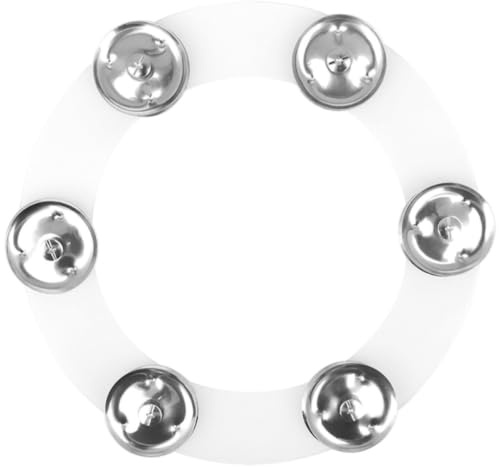 VOSAREA Schlagzeug Hi Hat Tamburin Doppelreihe mit 6 Silbernen Silikon und Metallringen ohne Grate für Klaren Klang und Vielseitiges Schlagzeugzubehör