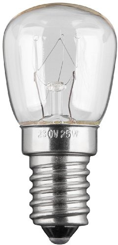 5er Set Kühlschrankbirne, Speziallampe für Haushaltsgeräte, E14, 230V, 15W, klar, 78Lm