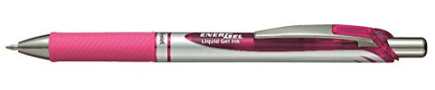 Pentel - Bolígrafo Energel retráctil con punta de bola. Escritura en color rosa (BL77-P)