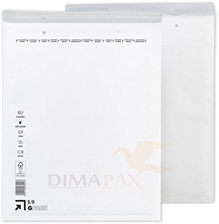 Luftpolstertaschen weiß H8 / DIN B4 200 Stück dimapax