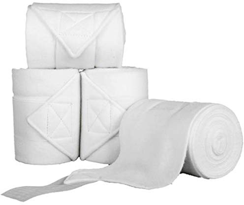 HKM 553251 HKM Polarfleecebandagen, 4er Set, weiß, länge 300 cm