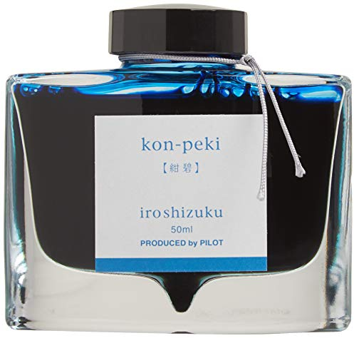 Pilot Iroshizuku 69212 Tinte für Füllfederhalter, Kon-Peki, Dunkelblau (Türkisblau), 50 ml Flasche