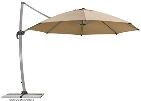 Schneider Sonnenschirm Rhodos Rondo, sand, 350 cm rund, 792-16, Gestell Aluminium, Bespannung Polyester, 22.4 kg