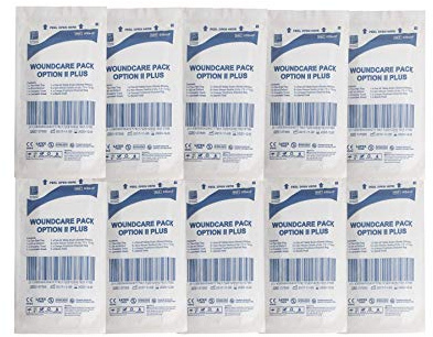 Premier Wound Care Pack Option II Plus with Orange Bags & Medium Nitrile Gloves, Pack of 10