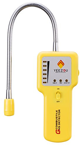 Natural Techamor Y201 - Methane Propane Combustible Gas Leak Sniffer Detector with Sound Light Alarm - Portable Gas Sensor Tester