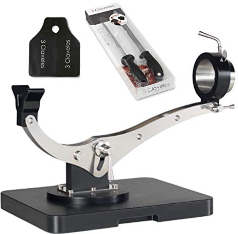 Hidalgo JAMONERO Buarfe Elite INOX Plus Negro + Set Cuchillo Jamonero y Chaira + Regalo Cubre Jamón