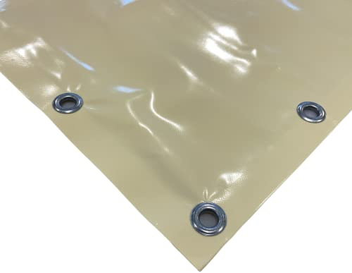 TENDAGGIMANIA Telone Occhiellato impermeabile per esterno - Telo pvc 650 gr per coperture barca camion pergolato copri camper copri legna - Telo impermeabile esterno Misure 3X2,5 AVORIO 226