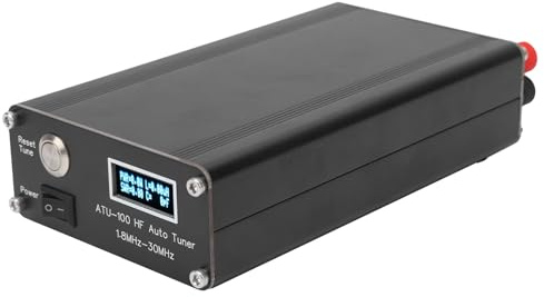 HY100 Ham Radio Antenna Tuner 1.8–30MHz | 100W Auto RF Tuner for HF Transceivers, CB Radio & Amateur Radio Setup with Large LCD Display