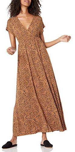 Amazon Essentials maxiklänning för kvinnor (finns i plusstorlek), karamelldjurtryck, XX-Large