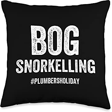 Plumber Sewage Worker Bog Snorkelling Peat Water Holiday Fun Throw Pillow