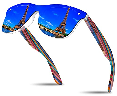 KITHDIA occhiali da sole in legno da uomo unisex occhiali da sole polarizzati con protezione UV400 occhiali da sole Donna S5029