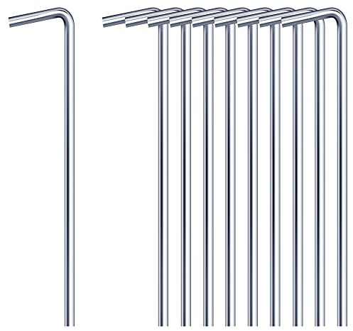 10 picchetti per tende in metallo resistente da 20 cm, per campeggio, tenda in acciaio, per telone, rete da calcio, tendoni per escursioni, viaggi, spiaggia e all'aperto