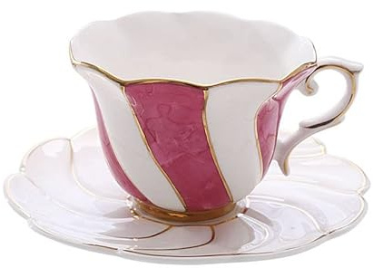 TOMYEUS Tasses à café Coupe de café en céramique Ensemble de thé de l'après-midi sertie d'un Ensemble Simple et créatif de thé de thé parfumé de Luxe Tasse à café (Color : A)